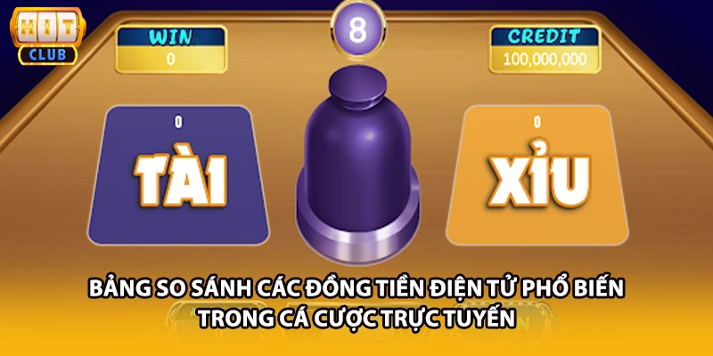 Bảng so sánh các đồng tiền điện tử phổ biến trong cá cược trực tuyến